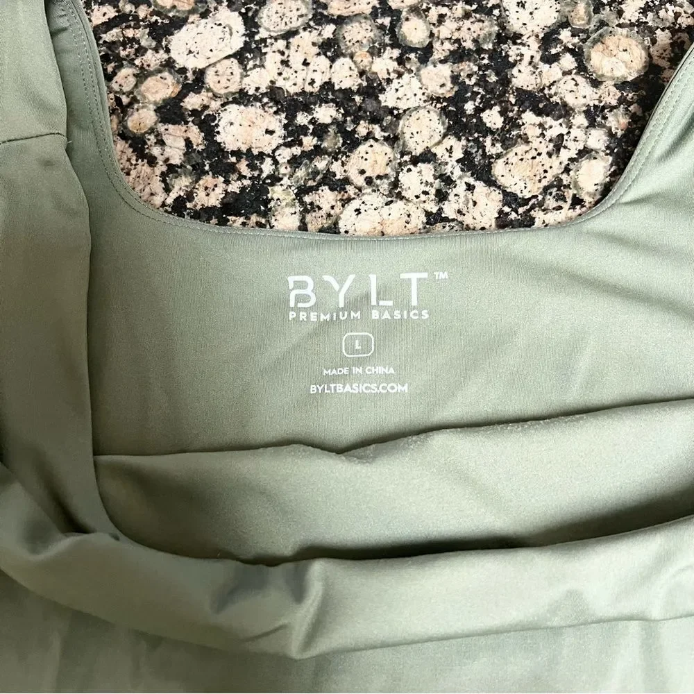 Bylt Premium Basics Essential Bodysuit Womens Size L Green Fitted Square neck - Picture 5 of 5